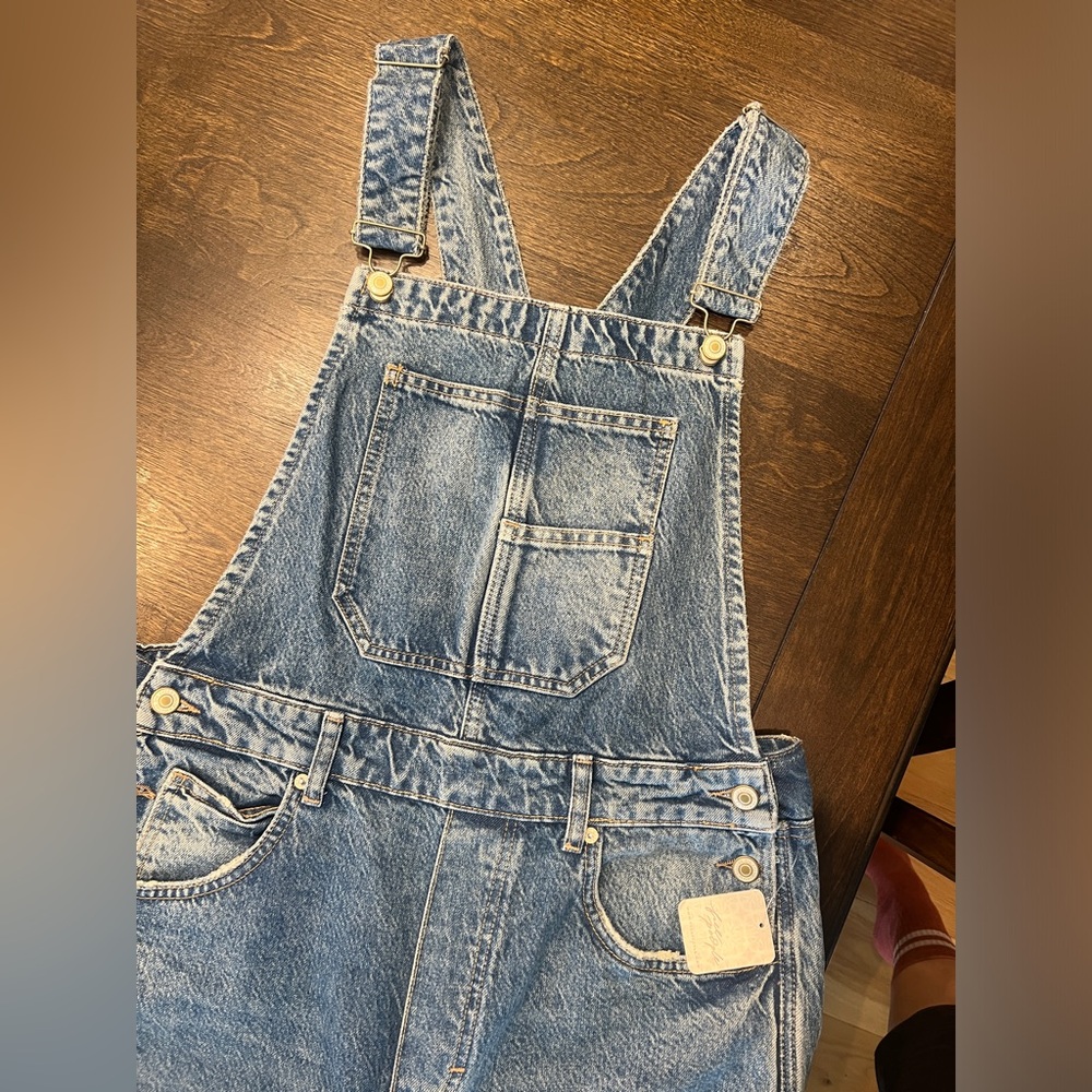 Free People NWT Barrel Overalls Denim Size M